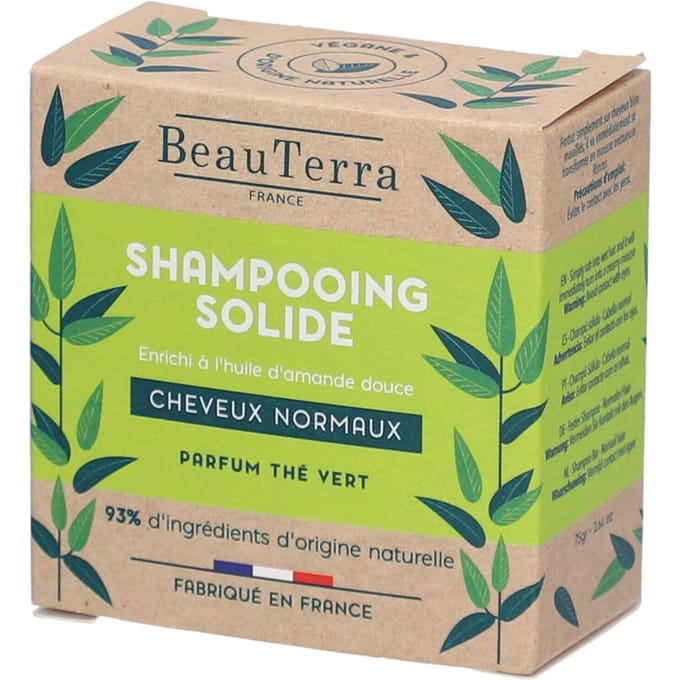BeauTerra Shampoo Bar Normal Hair Green Tea 75 g