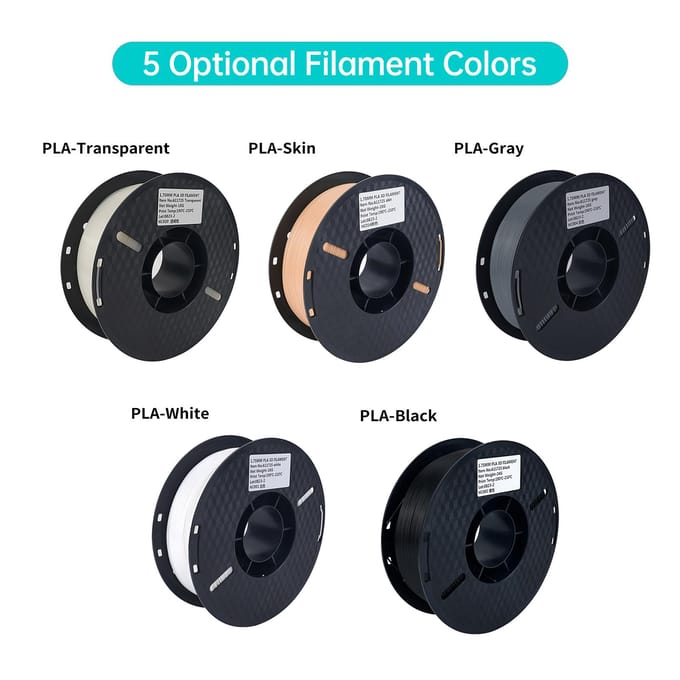 KINGROON 3D-printer PLA-filament 1KG 1,75 mm Hoge kwaliteit 3D-printmateriaal Afbreekbaar gray