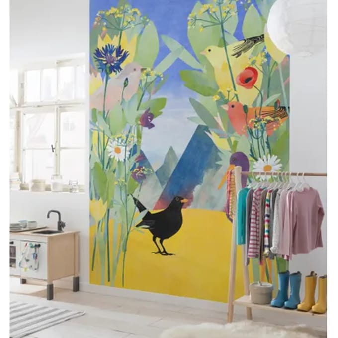 Fotobehang Twittering - Meerkleurig - 2,80m X 200cm