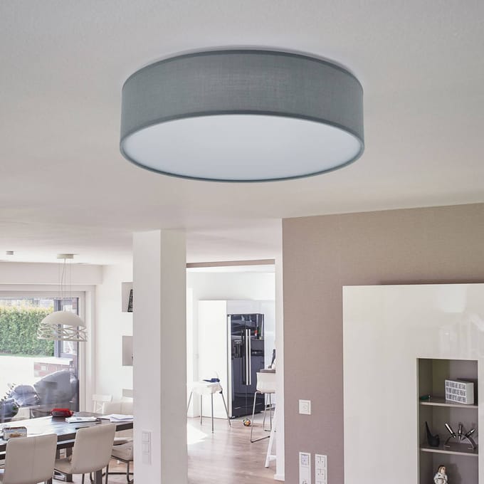Smartwares Plafondlamp Plafond Dream, Ø 40 cm, textiel, grijs
