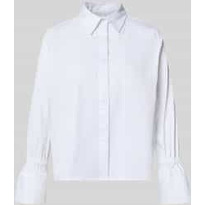 regular fit overhemdblouse van katoenmix