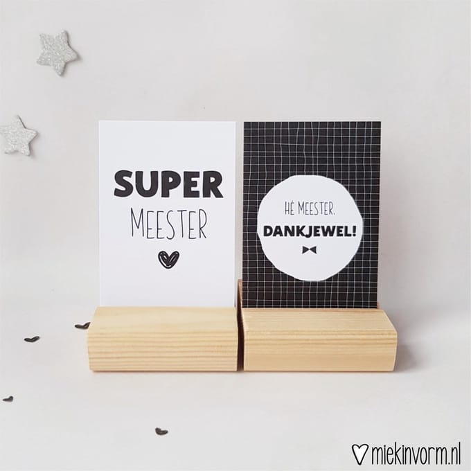 2x cadeaukaartje Meester | Supermeester | Hé Meester dankjewel!| Einde schooljaar