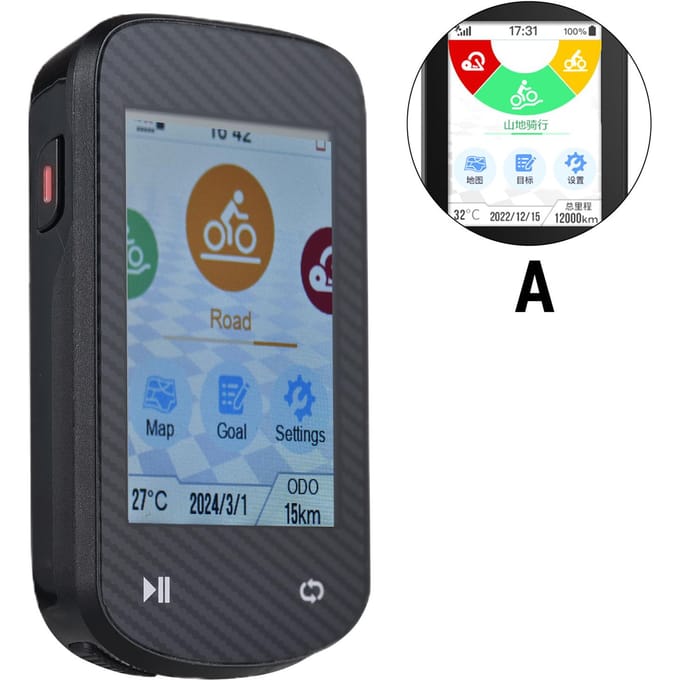 GPS Fietscomputer Draadloos Waterdicht GLONASS ANT+ Sensor en BT Compatibel Offline Kaarten Gyroscoop A