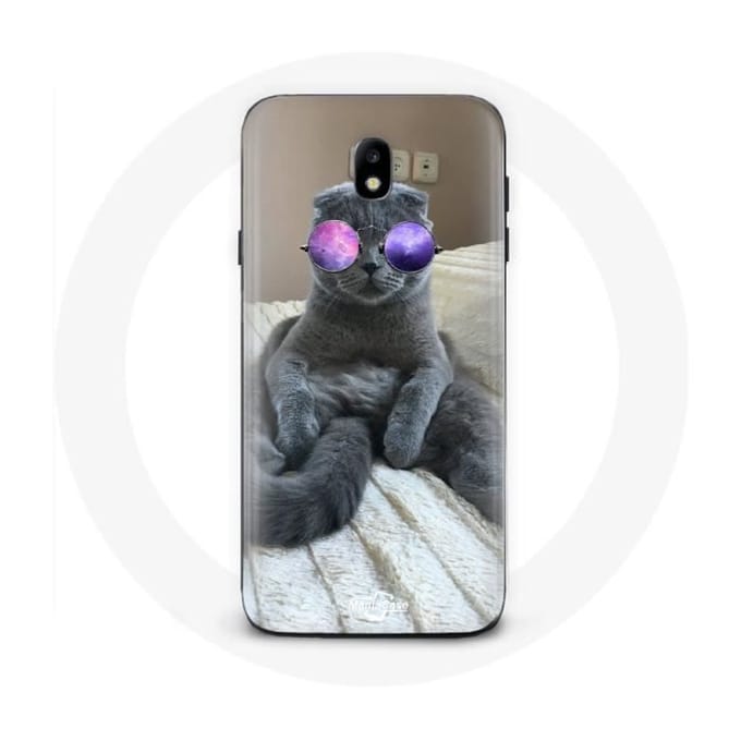 Hoesje voor Samsung galaxy S4 Kat Paarse Brilstijl