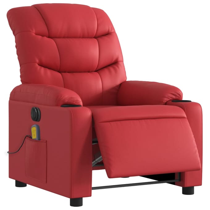 vidaXL - Massagestoel - verstelbaar - elektrisch - kunstleer - rood