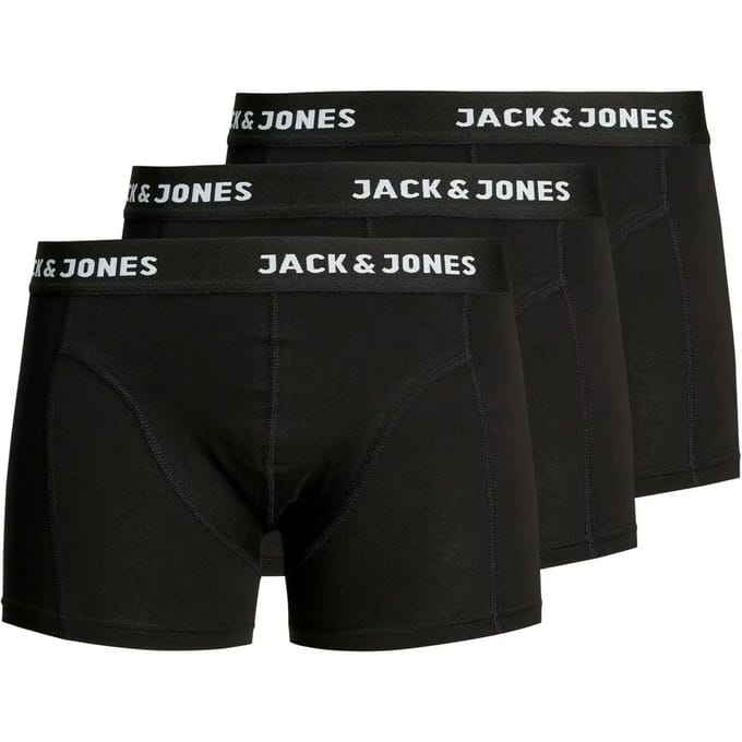 JACK & JONES- JACANTHONY TRUNKS 3 PACK BLACK - Heren - Trunks