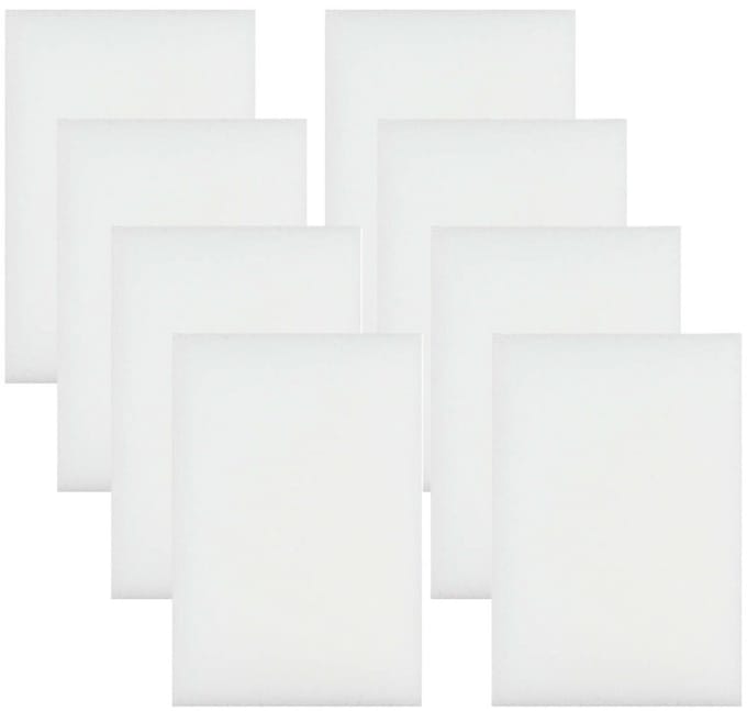 Benson Wonderspons - 8x stuks - wit - 12 cm - melamine - schoonmaken met water