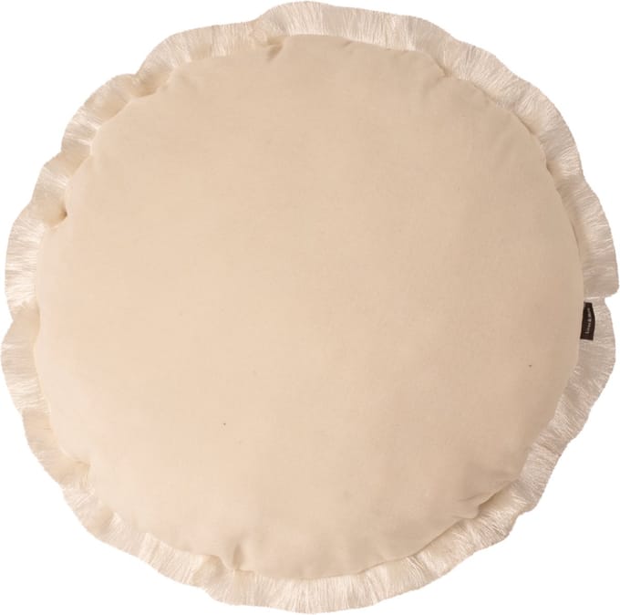 Melody Fringes kussen wit dia 45cm
