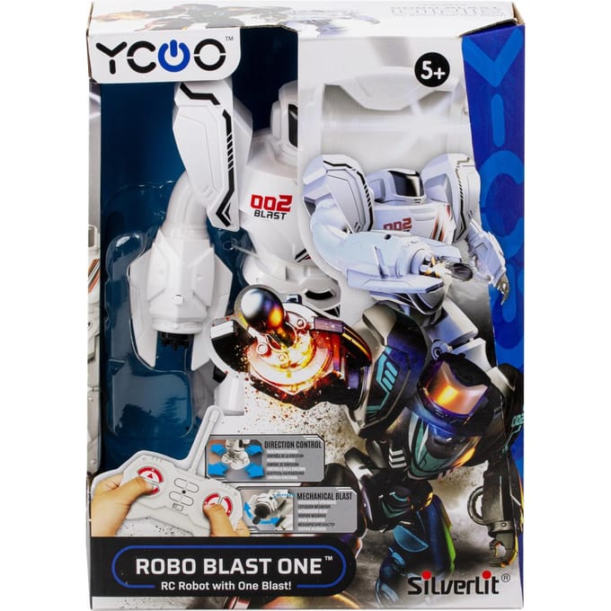 Robot Robo Blast One wit - Bestuurbare Speelgoedrobot met schietende vuist - 26 cm hoog