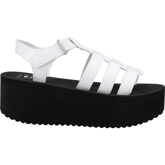 Rocket Dog Dames/Dames Helio Terrence Wedge Sandalen (Wit/zwart)