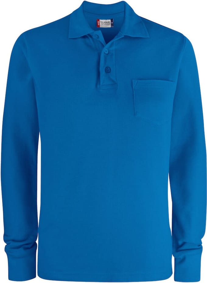 Clique Basic Polo Pocket L/S 028235 - Kobalt - 4XL