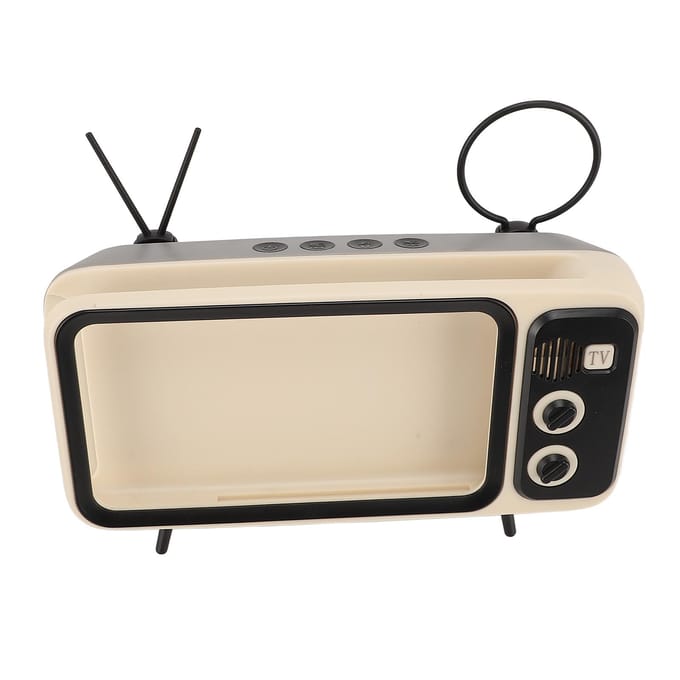 TV Desktop Mobiele Telefoon Houder Multifunctionele Mini Desktop Retro Mobiele Telefoon Standaard beige