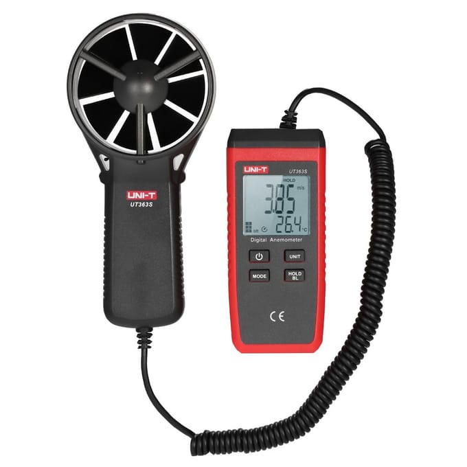 UNI-T UT363S Mini LCD digitale anemometer Draagbare windsnelheidsmeter Luchtsnelheidstemperatuurtester