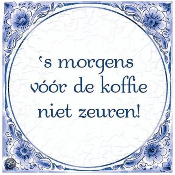 Tegels delfts blauw - 's Morgens vóór de koffie