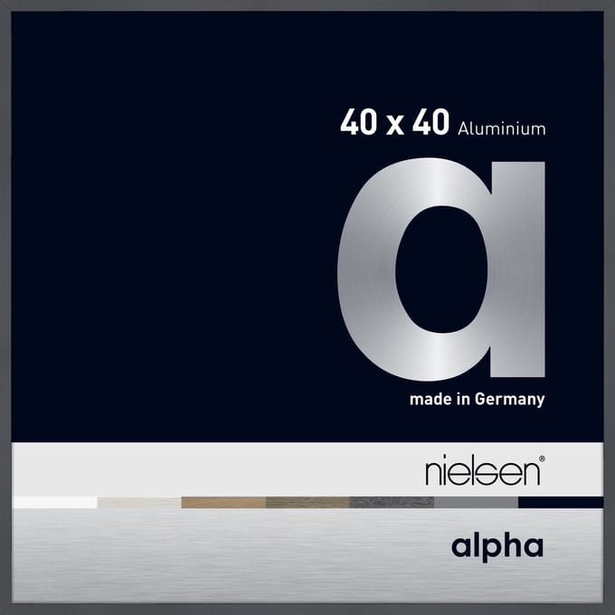 Nielsen Alpha Aluminium Wissellijst Glossy Dark Grey 40x40cm