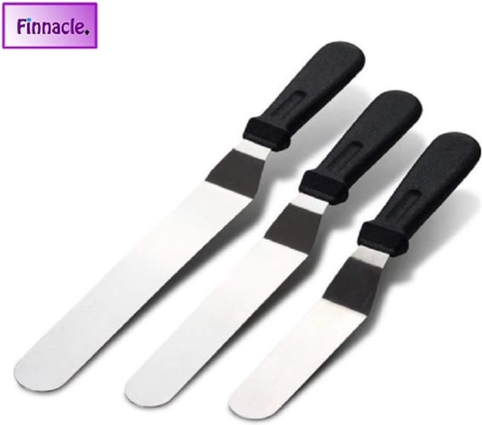 Finnacle - Paletmes - Glaceermes - Zwart - Middel - 3 stuks - Gebogen Spatel