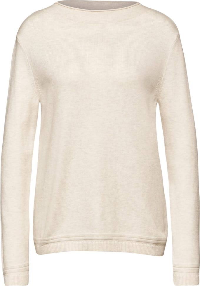 Street One Trui met rolzoom oak beige melange maat 44