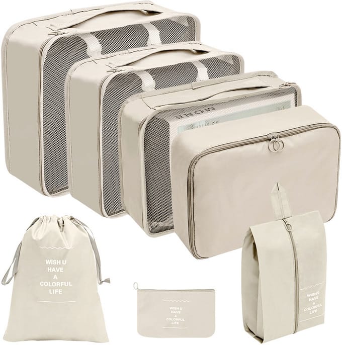 Organizer voor koffer - Packing cubes en zakjes 7 st