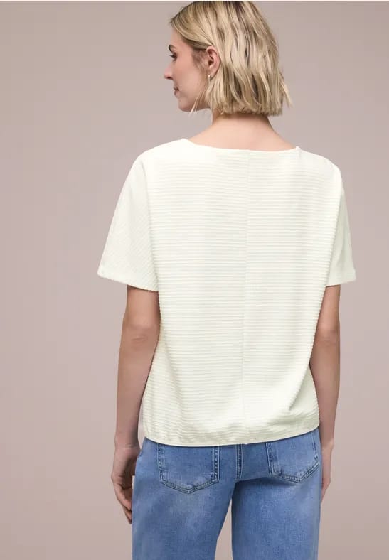 Shirt met structuur in effen kleur