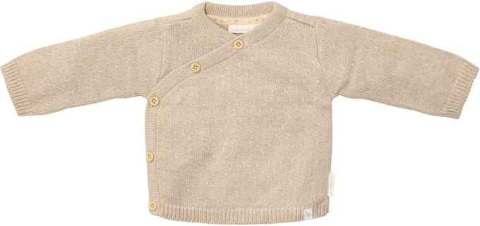 Little Dutch Gebreid Overslag Vestje - Maat 56 - Soft Beige Melee