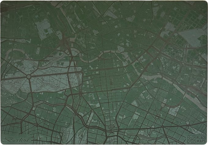 Place Maps Placemat Stadskaart Berlijn - Kunstleer - Cacaobruin - 1 Stuk