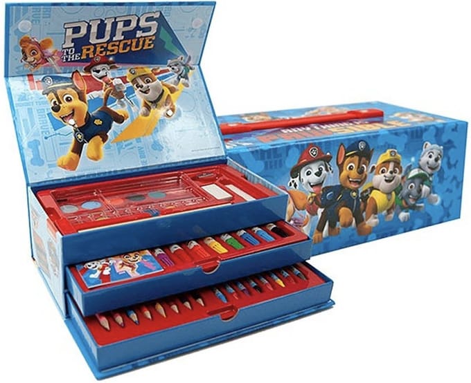 Paw Patrol - Kleurkoffer met lades - 42 delig
