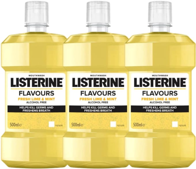 Listerine Fresh Lime & Mint Mondwater - 3 x 500 ml