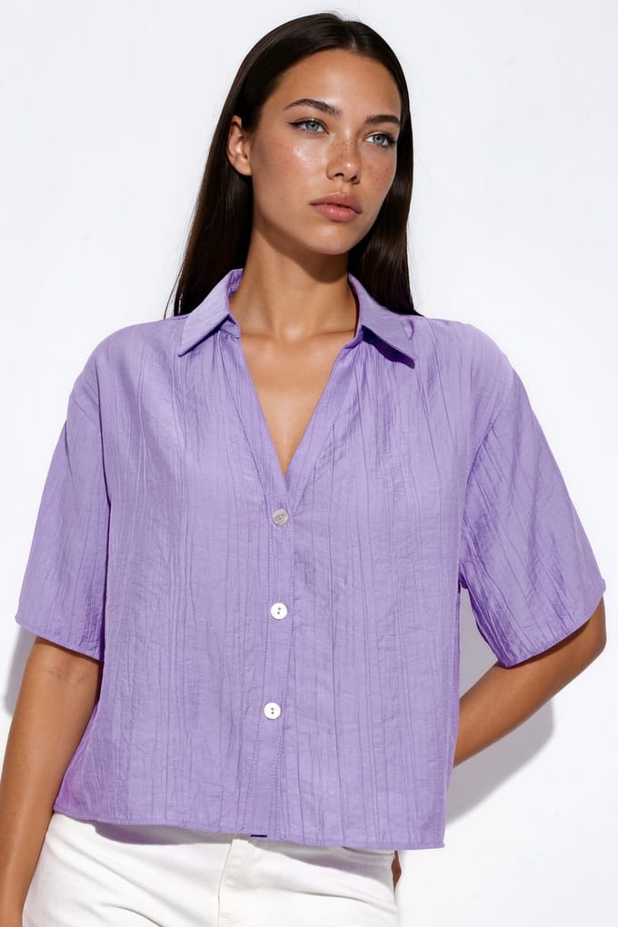 Dames Cropped Relaxed Shirt