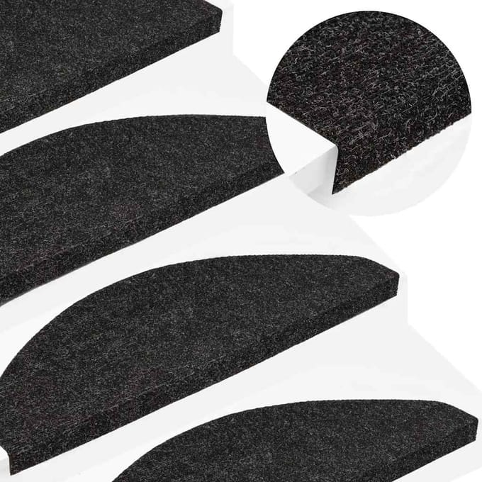 vidaXL - Trapmatten - zelfklevend - 15 - st - 56x17x3 - cm - zwart