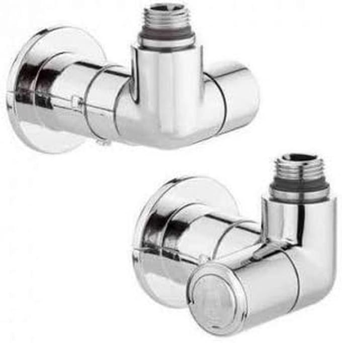 Design Radiatorkraan Set Rechts Chroom Hoge Stijl