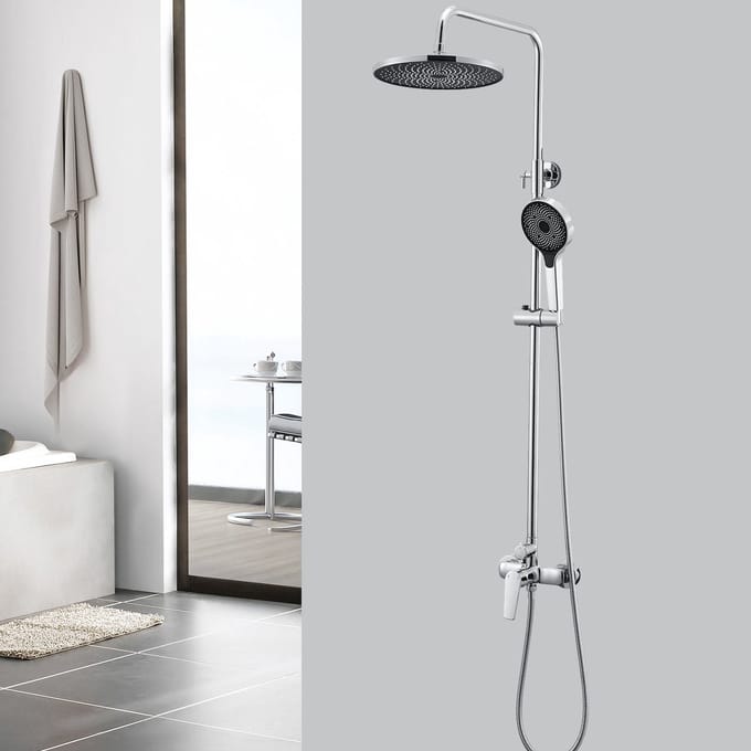 CECIPA max Regendouche Chroom - Douchesysteem met Handdouche - Regendoucheset Douchegarnituur - 2 Functies Doucheset Chroom