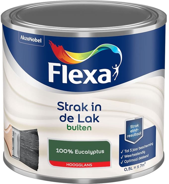 Flexa - Strak In De Lak Buitenlak Hoogglans - 100% Eucalyptus - Mengverf - 500 Ml