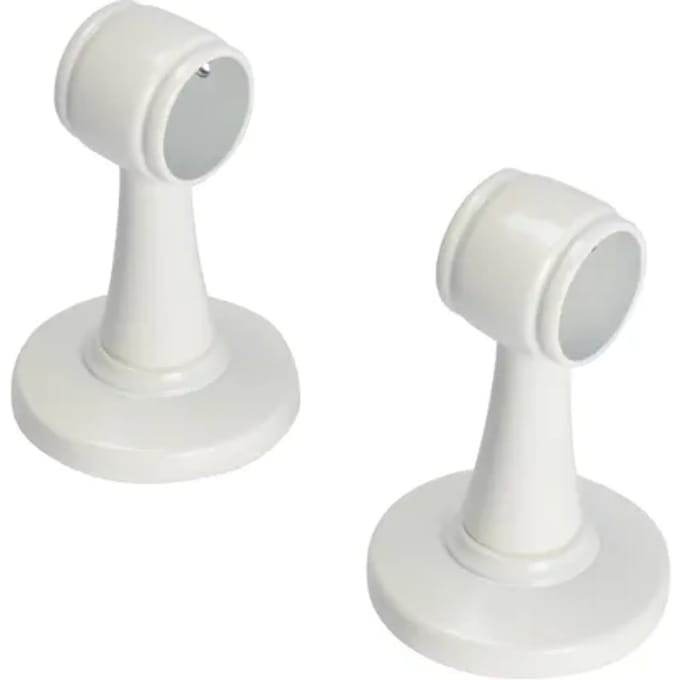 Decomode - Gordijnsteun - Metaal - Gebroken Wit - Voor Roede Dia. 20mm - 2 Stuks