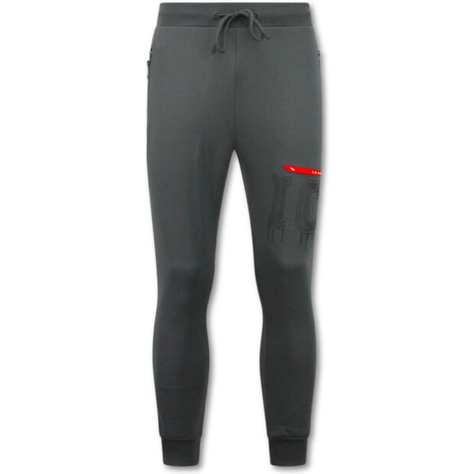 Dik Geweven Joggingbroek Heren ICON - Trainingsbroek Heren Lang - 5777 - Grijs