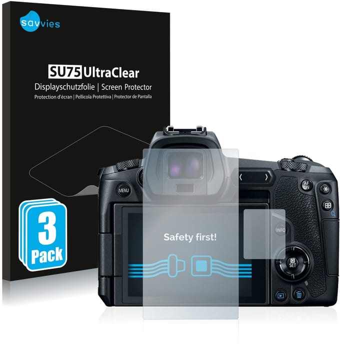 Savvies - Screenprotector voor Canon EOS R - Folie Beschermfolie transparant 6 Stuks