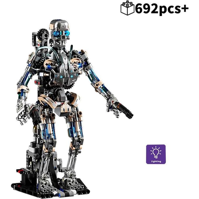 LAATSTE Creatieve Mechanische Robot Bouwstenen Collectie MOC Model Assemblage Stenen Instructieve DIY Speelgoed Kerst Geboortedatum Cadeaus no box gray