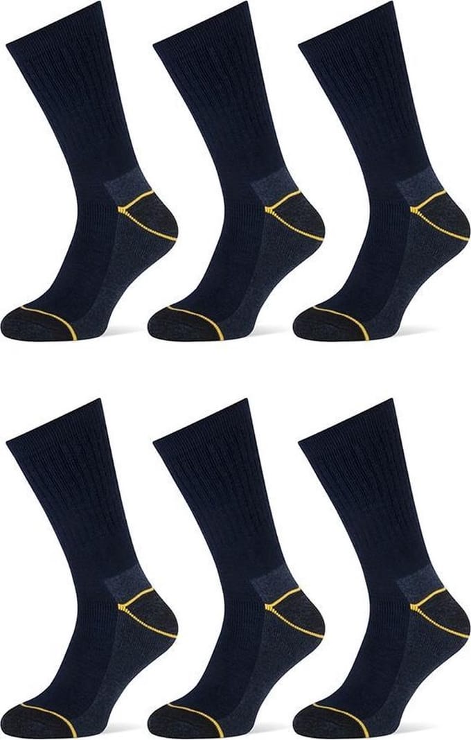 6-Pack Stevige Worker Werksokken Stapp Yellow - Worker 4415,699 - Zwart - Unisex - Maat 43-46