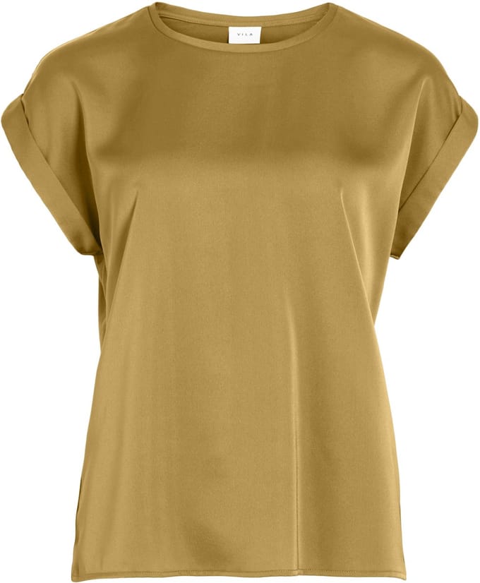 VILA - VIELLETTE S/S SATIN TOP - NOOS - Dames - Blouses