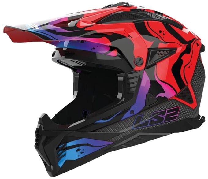 LS2 Helm Fast II Wash MX708 zwart / rood maat XS