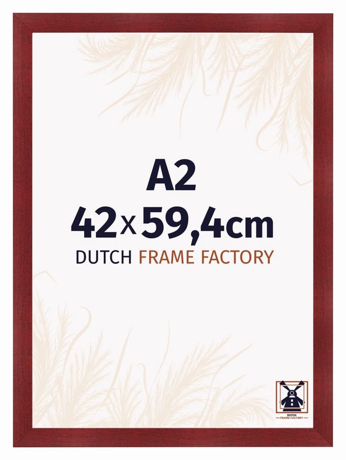 Fotolijst A2 42x59,4 cm - MDF - Wijnrood Geveegd - Praag