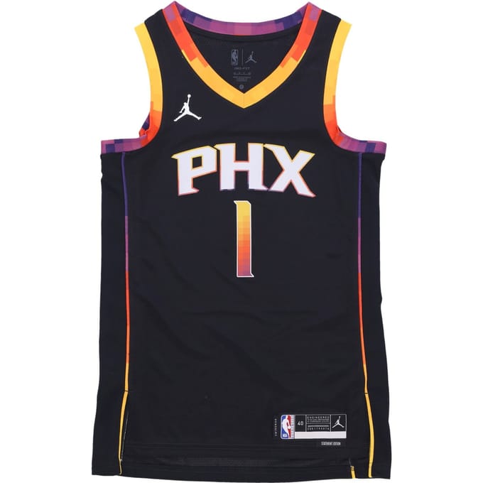 NBA Statement Edition 22 Dri-fit Swingman Jersey nr. 1 Devin Booker Phosun zwarte tanktop voor heren
