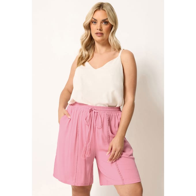 Yours Roze Short Met Kwastjes Size 42