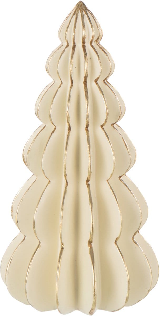 J-Line decoratie Boom Origami - polyresin - wit/goud - medium