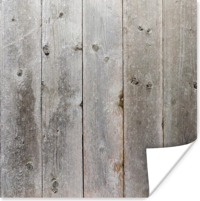 Poster Planken - Grijs - Hout - 75x75 cm