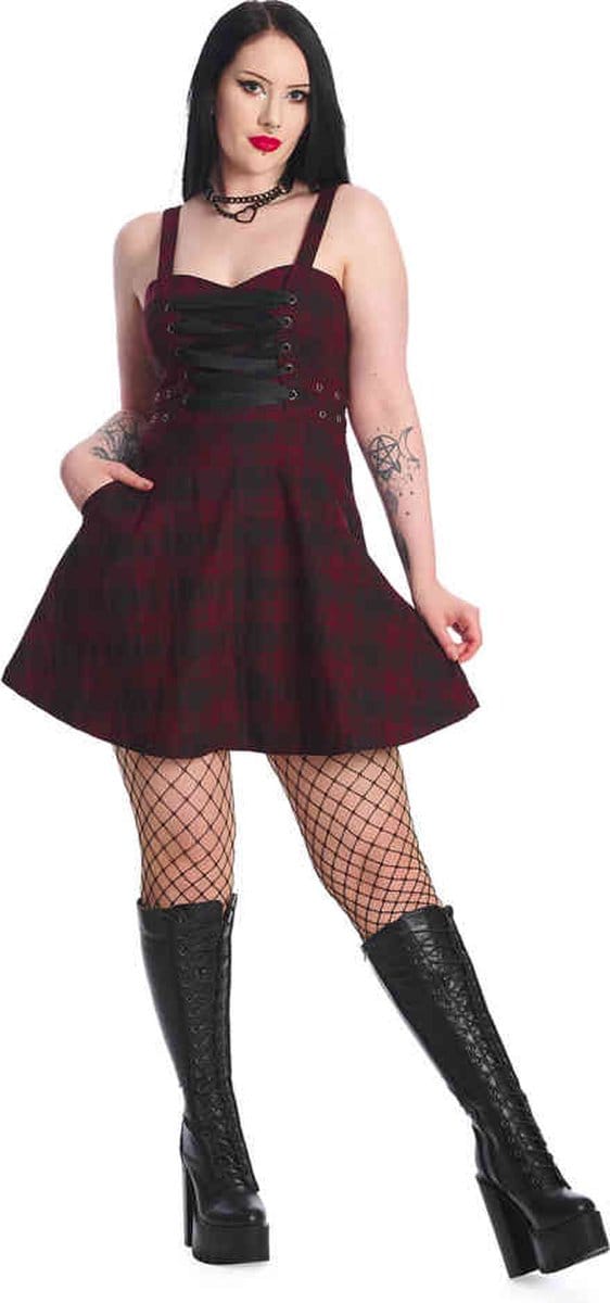 Banned - Distressed Chicks Korte jurk - S - Bordeaux rood