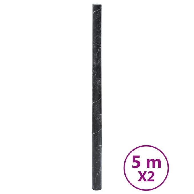 vidaXL - Meubelfolies - zelfklevend - 90x500 - cm - PVC - marmerzwart
