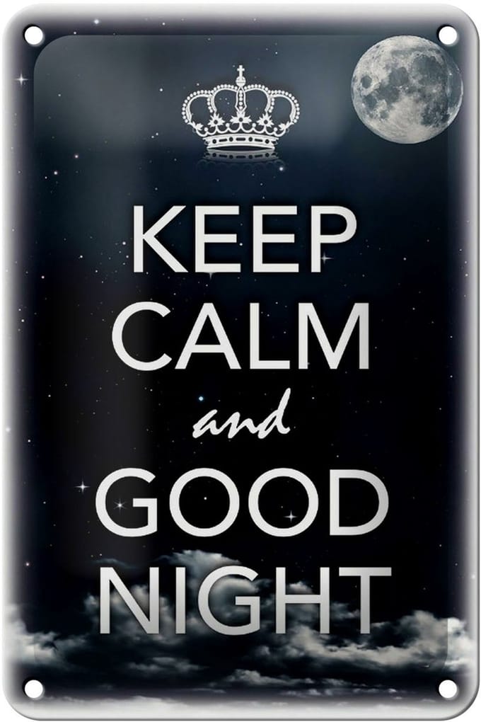 Blechschild Spruch 12x18cm Keep Calm and good night