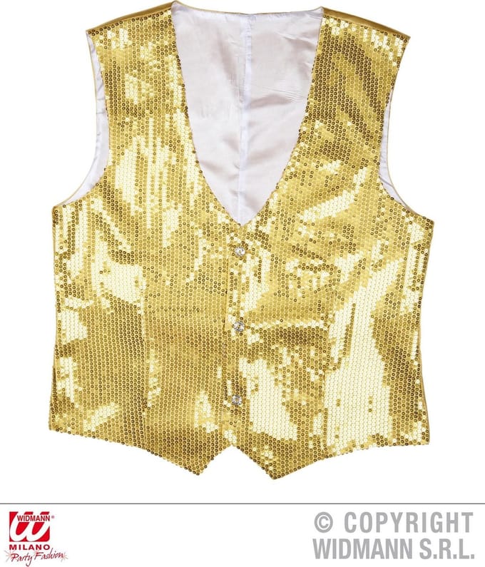 Pailletten gillet vestje goud