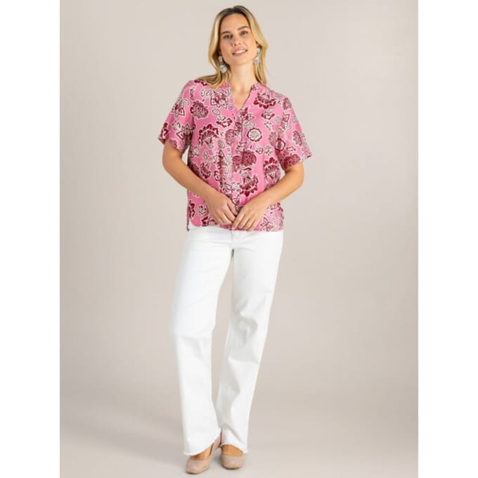 IVY BEAU Giana Tops - Pink/Multi-Colour - maat 38