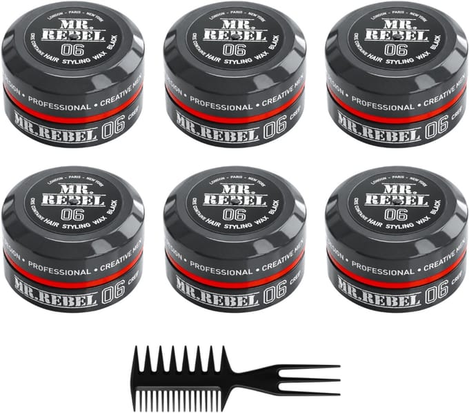 MR REBEL 06 HAIR STYLING WAX BLACK 6 STUKS